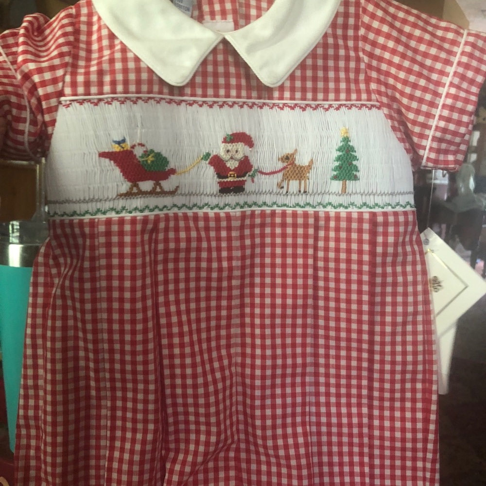 Boys smocked Christmas outfit